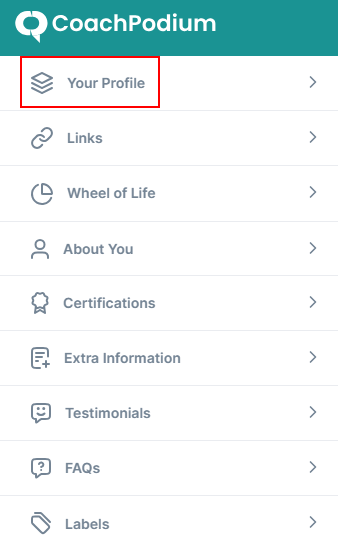 Your Profile Option